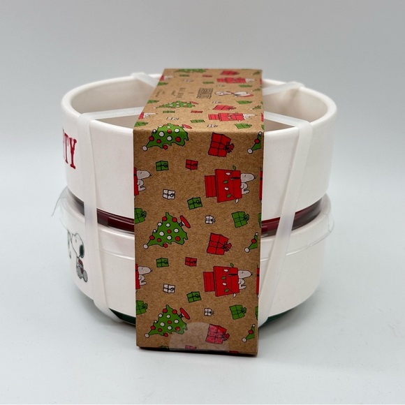 Rae Dunn x Peanuts Christmas Holiday Pet Bowl NAUGTY and NICE - Picture 3 of 5